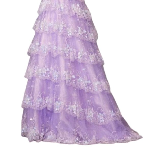 NWT Juliet Dresses JT2454K Prom Dress Lilac Size M - Picture 4 of 6